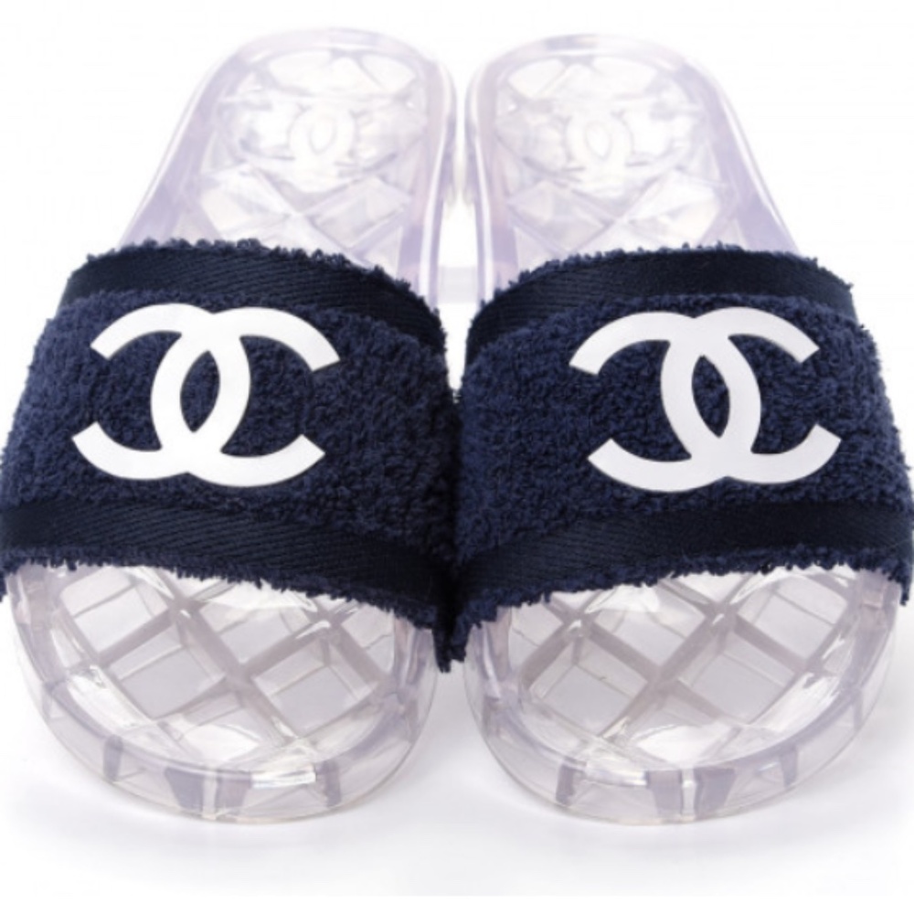 Chanel CC Logo Pool Slides